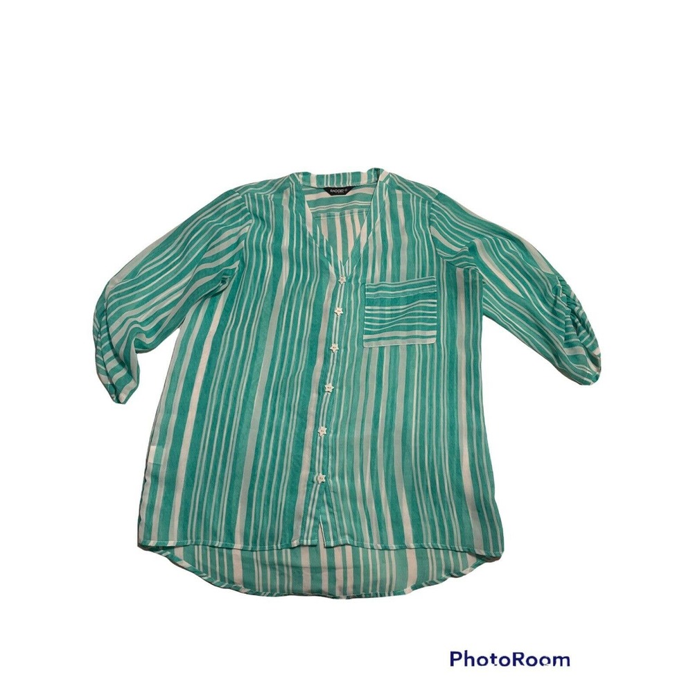 Ragged t shirt for women Striped green and White